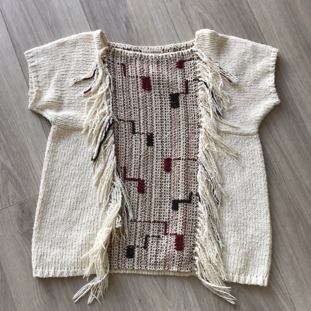 Ulla Johnson short sleeve fringe sweater